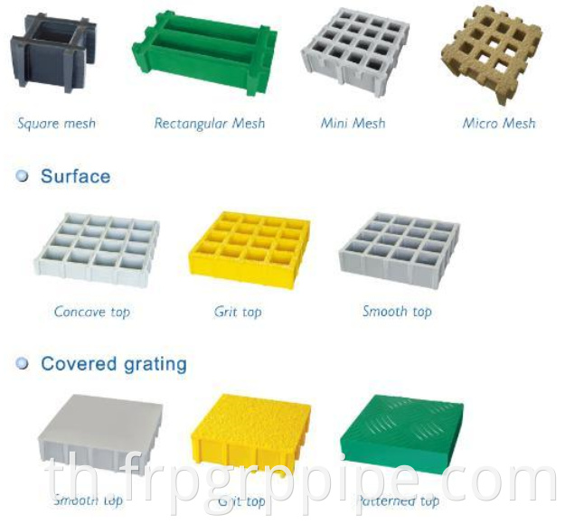 ขายร้อน Anti-Slip GRP Fratings ไฟเบอร์กลาสตะแกรงบันได FRP บันไดดอกยาง